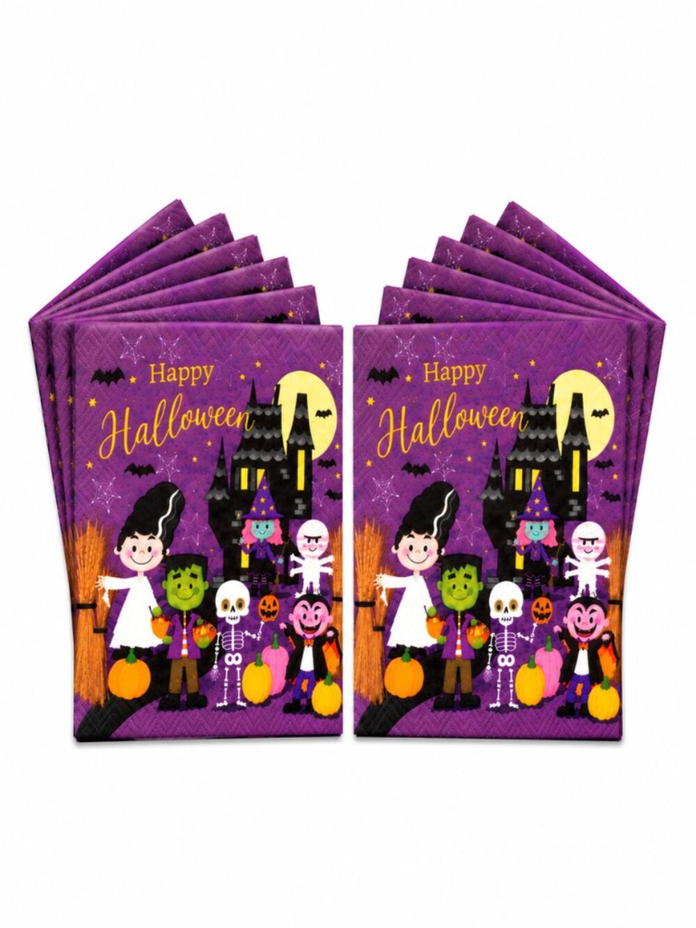 Halloween Napkins 48 Count Purple 7x7 Paper Party Napkins